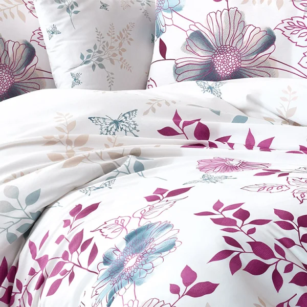 Set copripiumino singolo e federa 140x200cm rosa Iside