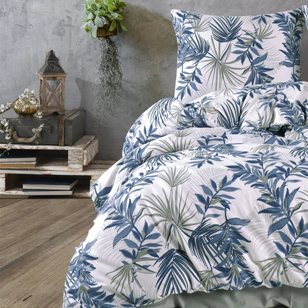Set copripiumino singolo e federa 140x200cm verde blu Himba