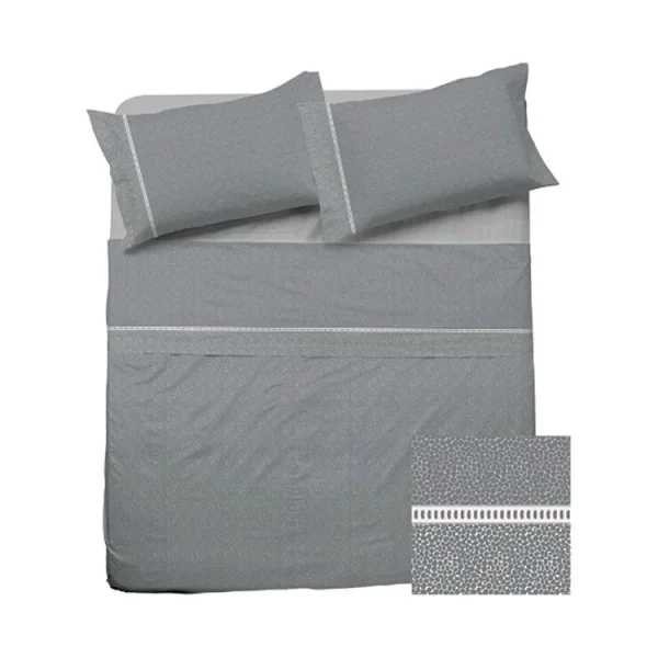 Set lenzuola matrimoniali in cotone grigio Freedom