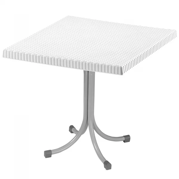 Set tavolo 80x80cm + 2 sedie da giardino polipropilene bianco Blossom