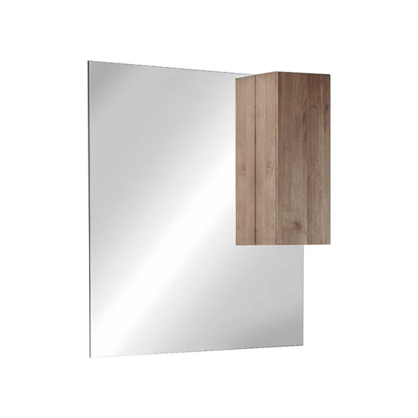 Specchiera 100x110cm bagno con led e pensile rovere Alvarez