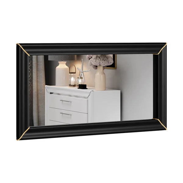 Specchio moderno 119x64cm nero oro Benz