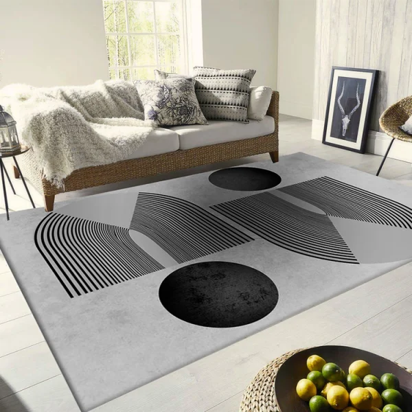 Tappeto moderno a fantasia da salotto 160x230cm grigio Motola