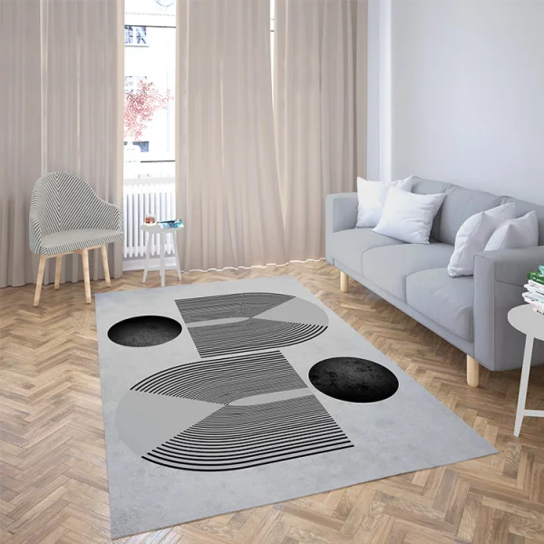 Tappeto moderno a fantasia da salotto 160x230cm grigio Motola