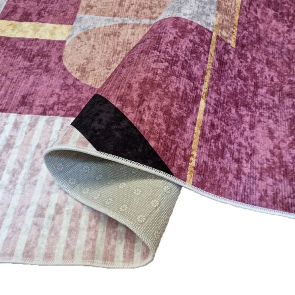 Tappeto moderno a fantasia da salotto 80x150cm rosa Cioccola