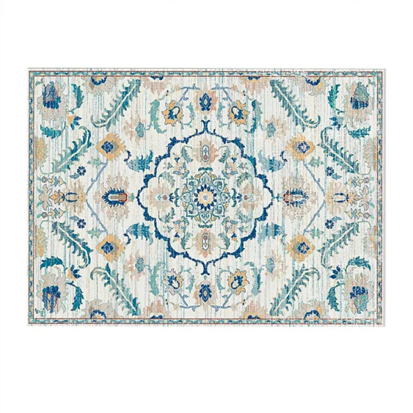 Tappeto moderno rettangolare con greca 120x180cm blu bianco Kimmy