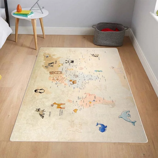Tappeto rettangolare bambino 120x160cm fantasia Mondo