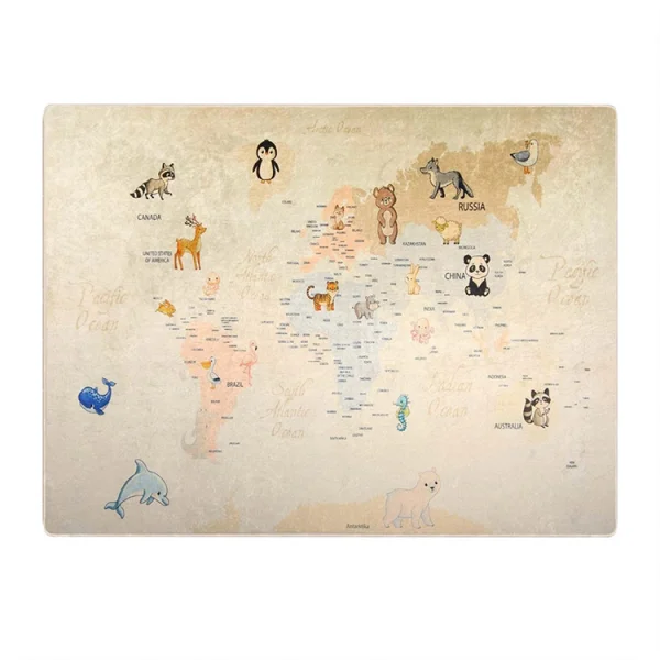 Tappeto rettangolare bambino 120x160cm fantasia Mondo