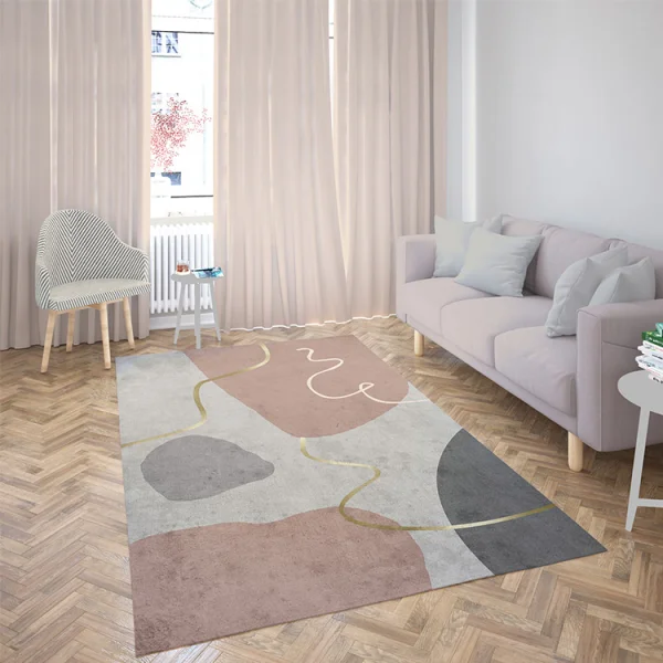 Tappeto salotto rettangolare 120x180cm rosa grigio Caramella