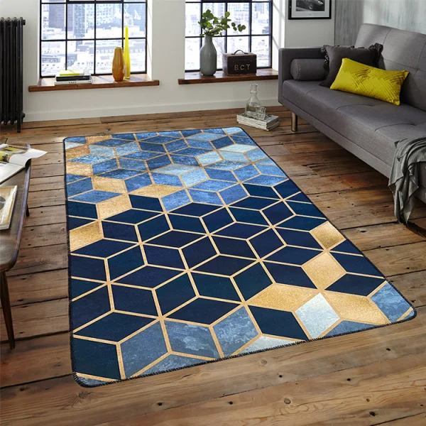 Tappeto salotto rettangolare 160x230cm blu Albiolo