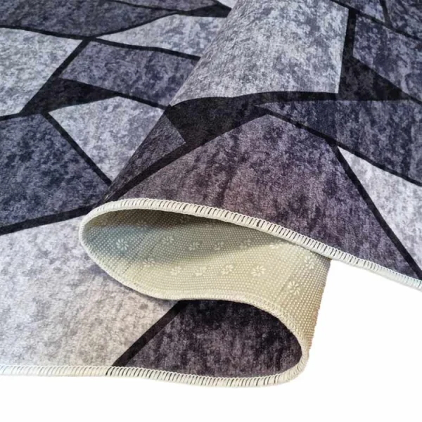 Tappeto salotto rettangolare 80x150cm grigio nero Mya