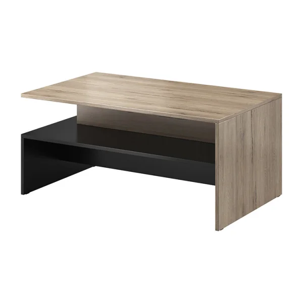 Tavolino 100x45cm da salotto design rovere e nero Emotion Gihome®