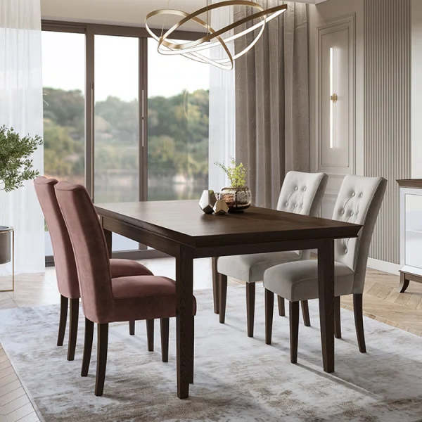 Tavolo 160/240cm allungabile da pranzo rovere scuro Umag