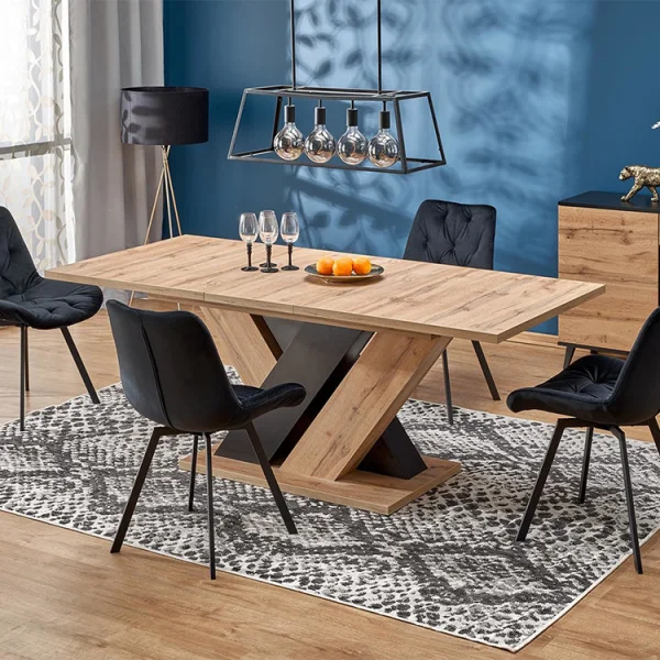 Tavolo allungabile moderno 160/200cm rovere nero Wolly
