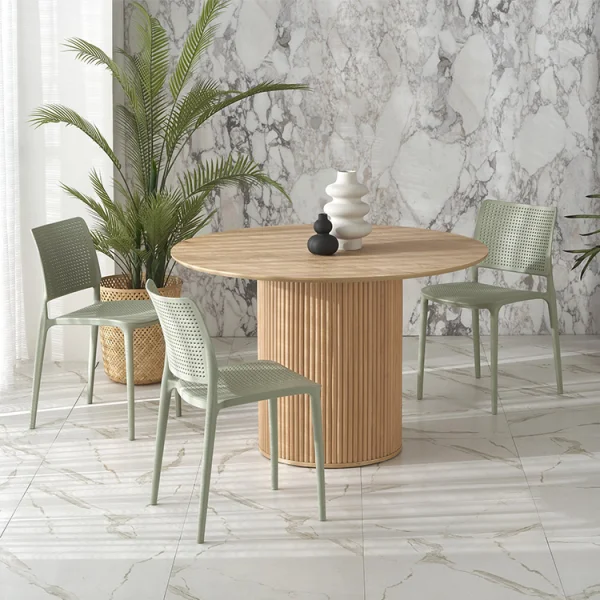 Tavolo rotondo moderno 120x78cm rovere naturale Italo