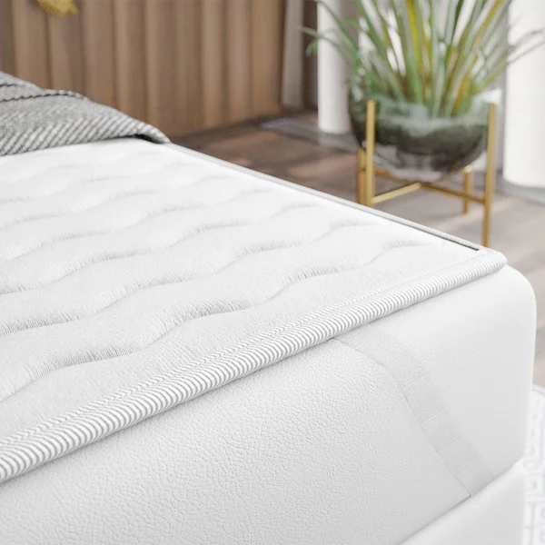 Topper matrimoniale oversize 180x200cm trapuntato imbottito con elastici bianco Corsica