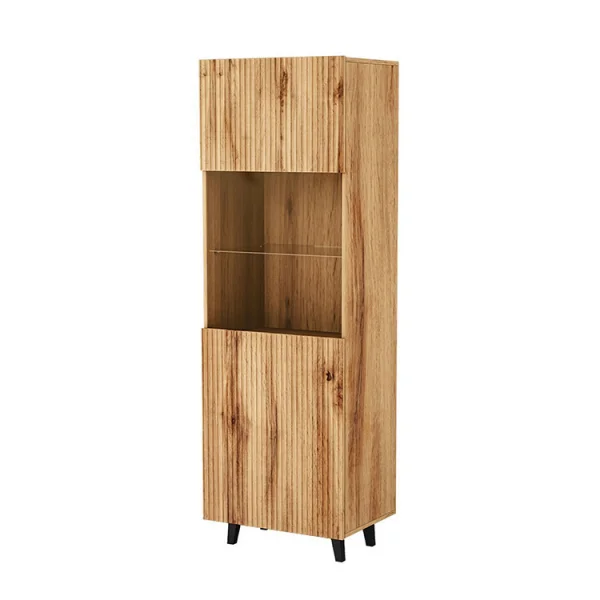 Vetrinetta 60x183h cm 1 anta moderna cannettato quercia Essence