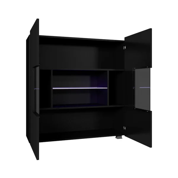 Vetrinetta 100x107h cm moderna soggiorno nero Corale