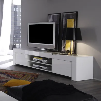 Mobile porta tv 190x50cm moderno laccato bianco lucido Essential