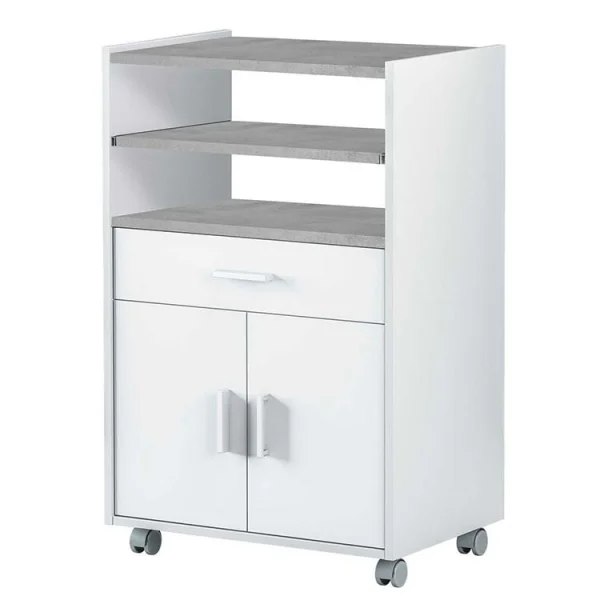 Carrello da cucina con ruote 59x92cm bianco opaco cemento Comer