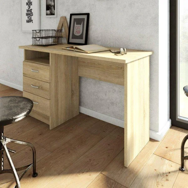 Scrivania 120x48cm ufficio salvaspazio rovere naturale Desk