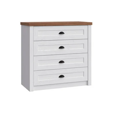 Cassettiera 88x88cm 4 cassetti bianco frassinato rovere Provenza