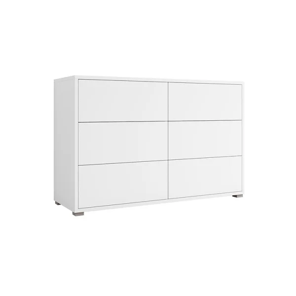 Cassettiera moderna 120x73cm 6 cassetti bianco Eindhoven