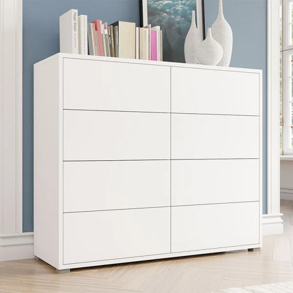 Cassettiera moderna 120x93cm 8 cassetti bianco Eindhoven