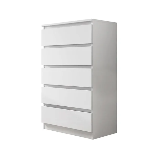 Cassettiera moderna 70x112cm 5 cassetti bianco Rotterdam