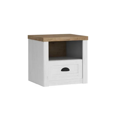 Comodino 51x45cm 1 cassetto 1 vano bianco frassinato rovere Provenza