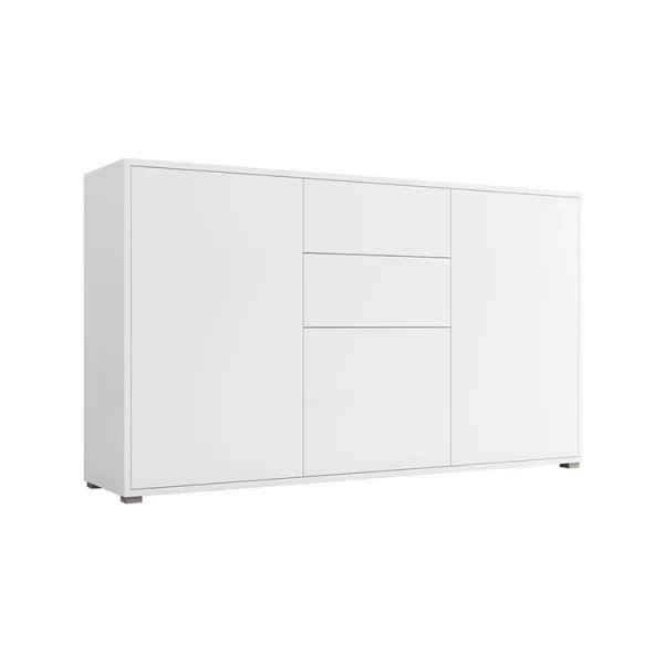 Credenza moderna 141x93cm 2 cassetti 3 ante bianco Eindhoven