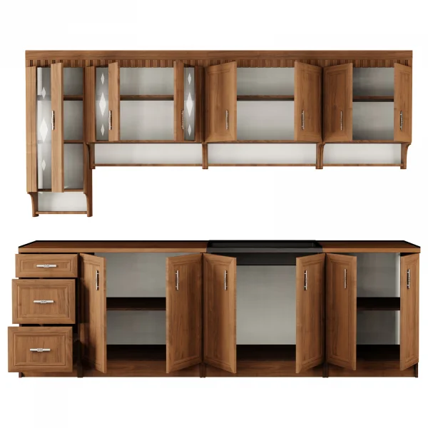 Cucina 260cm moderna componibile lineare noce Toccy