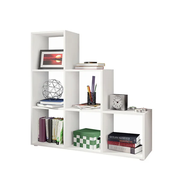 Libreria moderna 105x108cm 6 vani a giorno bianco Reading