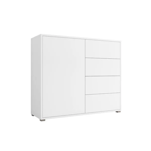 Madia moderna 100x93cm 4 cassetti 1 anta bianco Eindhoven