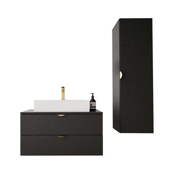 Mobile bagno sospeso 115x140cm nero Hakone 2