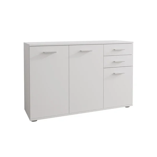 Mobile contenitore 106x76cm 3 ante 2 cassetti bianco Ely