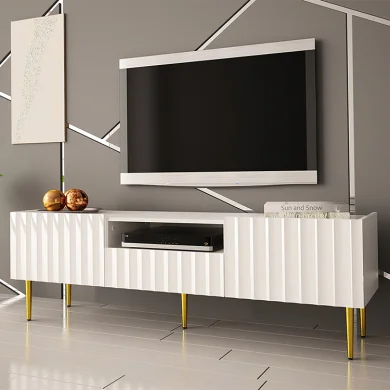 Mobile porta tv 160x51cm 1 cassetto 1 vano a giorno bianco Colombes