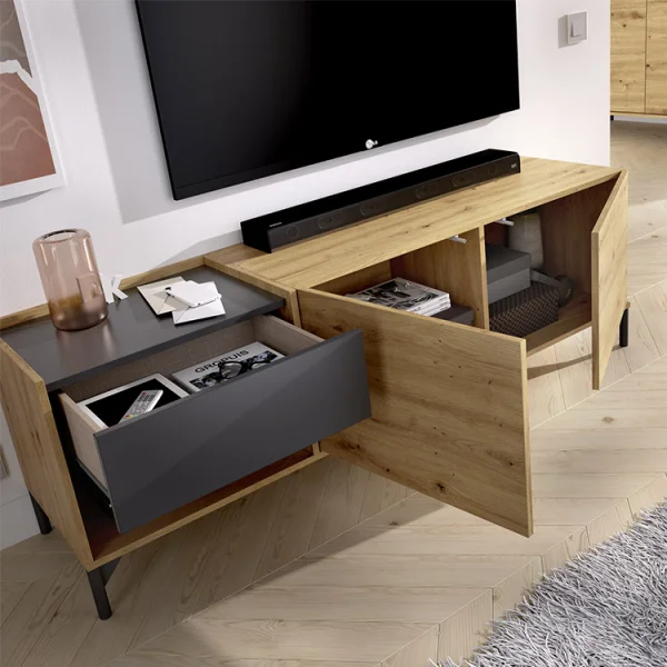 Mobile porta TV 164cm legno rovere grafite German