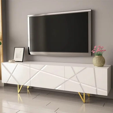 Mobile porta tv 180x52cm 3 ante bianco lucido Kalmar