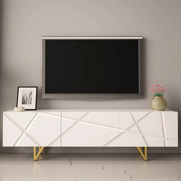 Mobile porta tv 180x52cm 3 ante bianco lucido Kalmar