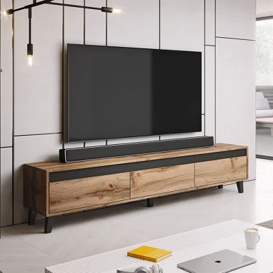 Mobile porta tv 185x42cm 3 cassetti rovere antracite Salisburgo