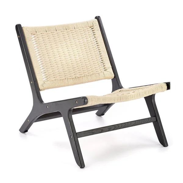 Panca relax moderna in rattan naturale nero Salvin