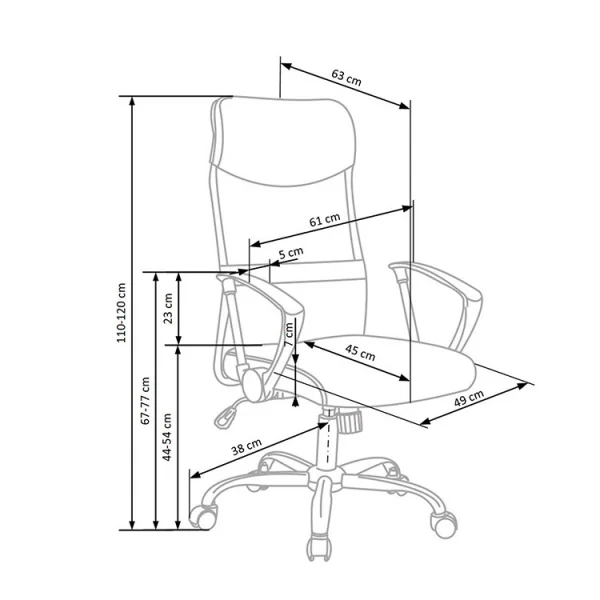 Sedia da ufficio con braccioli girevole in tessuto bianco Mack