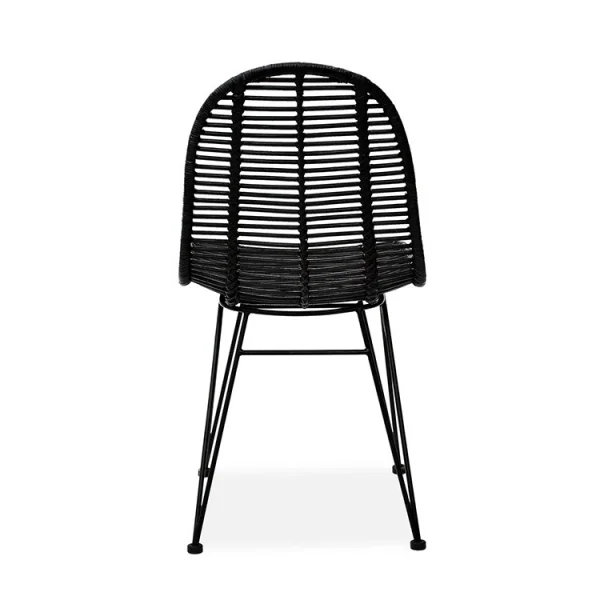 Set 2 sedie moderne in rattan nero Newman