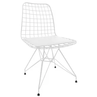 Set 4 sedie industrial in rete metallo moderna design bianco Next
