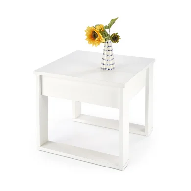 Tavolino da salotto moderno 60x52cm bianco Libano