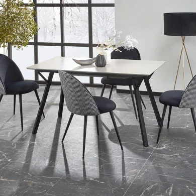 Tavolo allungabile da pranzo 140/180cm grigio chiaro nero Romano