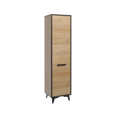 Credenza alta 48x185cm 4 ante 5 ripiani rovere chiaro Line