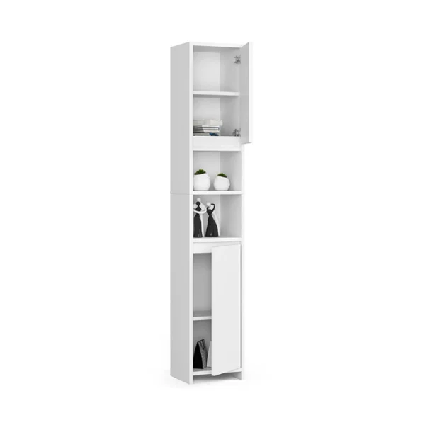 Colonna 30x180 bagno cm 2 ante 2 vani a giorno bianco Woters