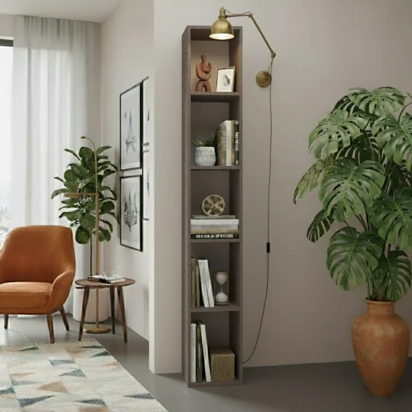 Libreria colonna 28x186h cm con 4 ripiani marrone bronzo Sunset